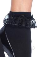 Leg Avenue Anklet With Lace Ruffle - O/s - Black