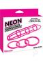 Neon Silicone Cage And Love Ring Set Pink