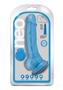 Neo Dual Density Dildo With Balls 7in - Neon Blue
