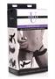Strap U Power Pegger Silicone Vibrating Double Pleasure 6.5in Dildo With Harness - Black