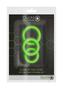 Ouch! Cock Ring Silicone Set (3pc) Glow In The Dark - Green
